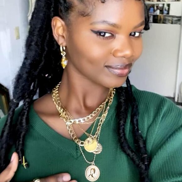 Gold Layered Necklaces for Women Trendy Retro Coin Pendant Necklace Dainty Chunk - Picture 9 of 9